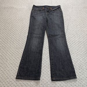 Elie Tahari Bootcut Jeans Womens 31x29 Black Denim Pockets Ladies Embroidered